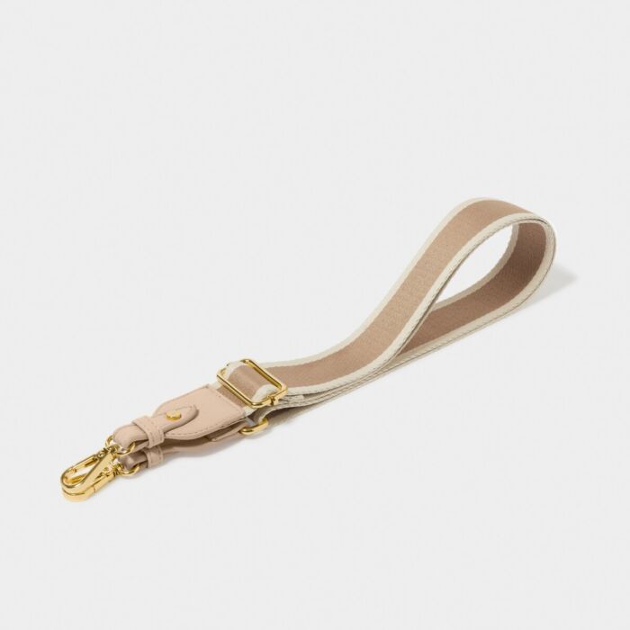 Katie Loxton Canvas Bag Strap - Dusky Pink Stripe